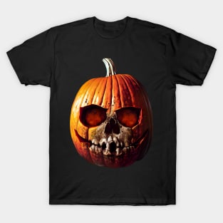 Scary Halloween Pumpkin Art T-Shirt